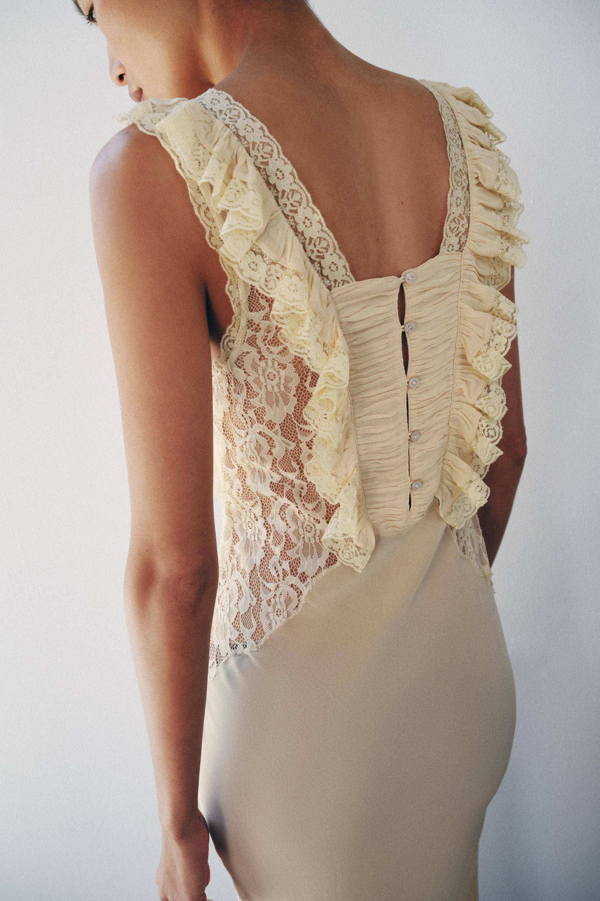 DRAPED LACE MAXI DRESS | Zara US