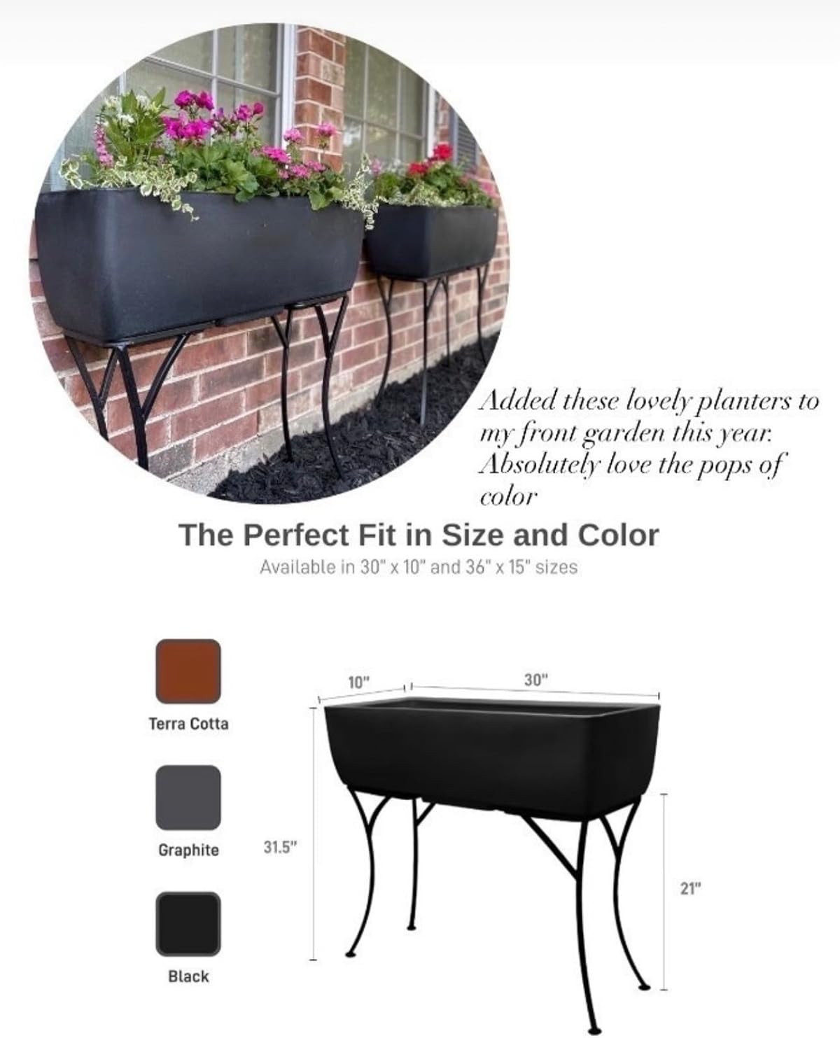 These garden planters are perfect for adding a pop of color to your garden. Love the stylish look... | Amazon (US)