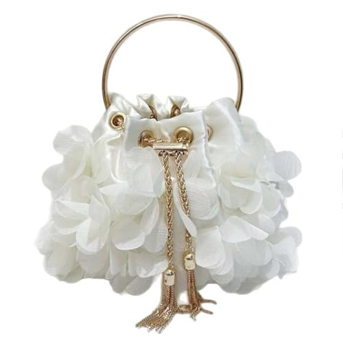 Women's Flower Evening Bag Floral Clutch Purse Elegant Crossbody Bucket Handbags with Chain for Wedding Party Prom | Amazon (US)