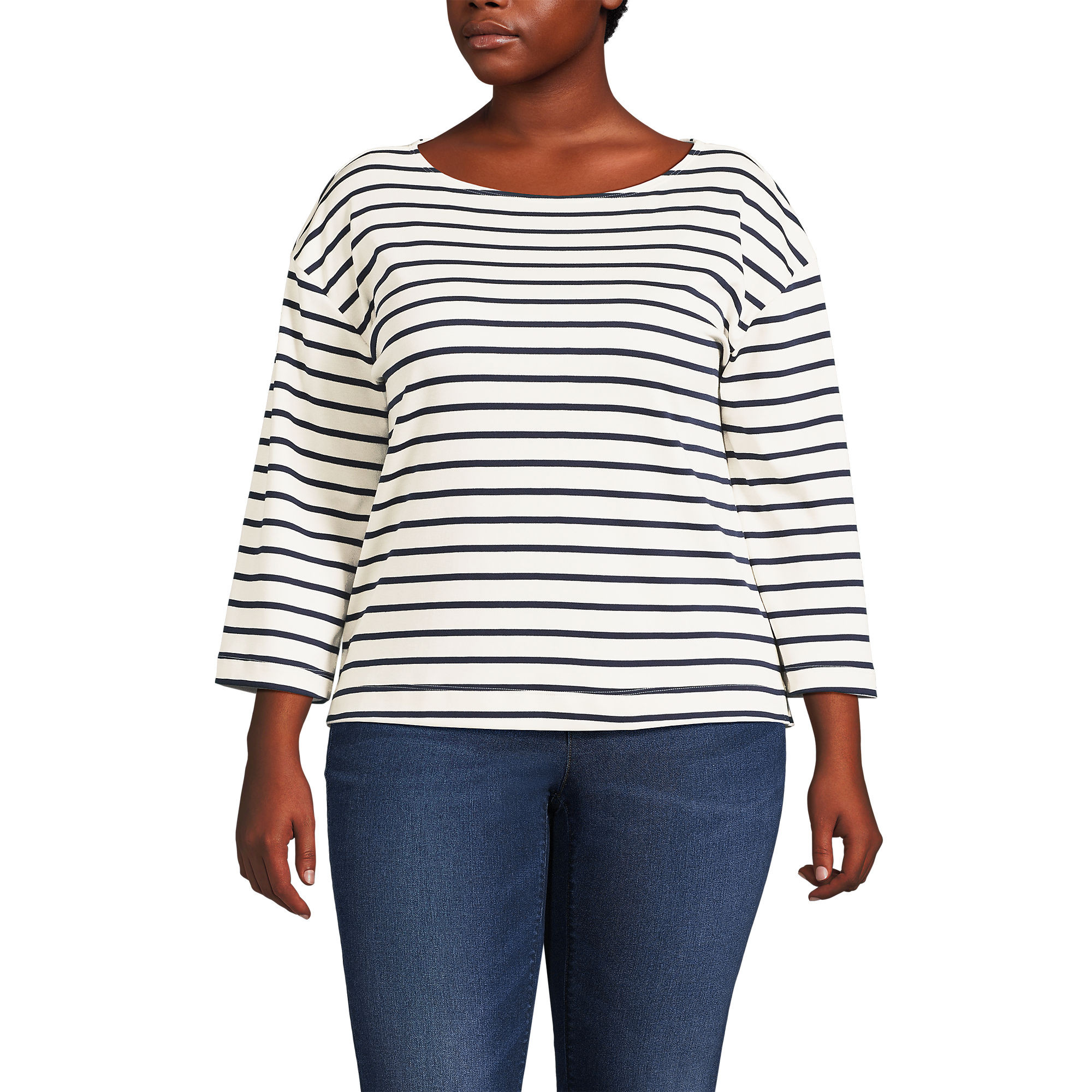 Women's Plus Size 3/4 Bell Sleeve Supima T-shirt | Lands' End (US)