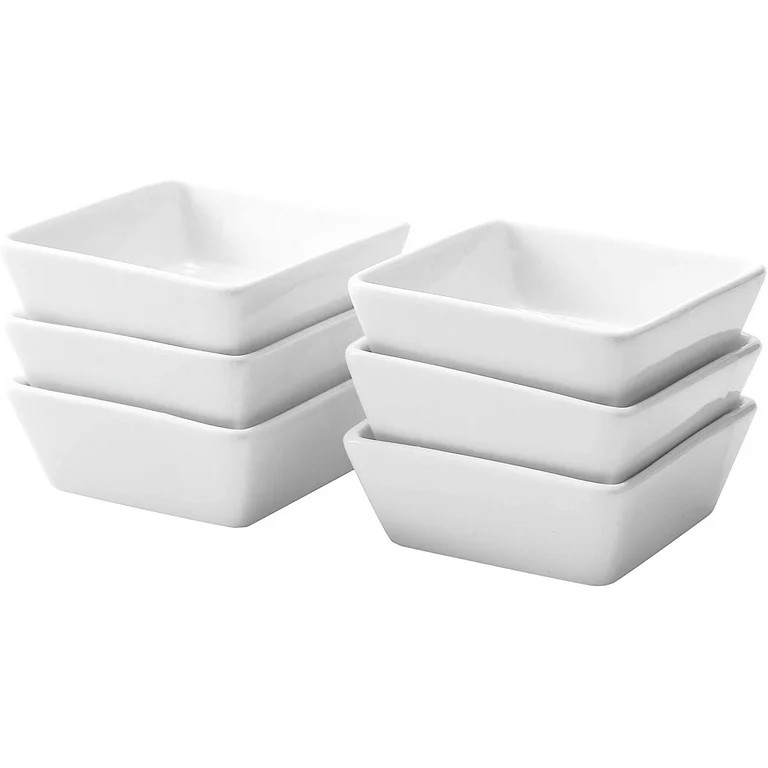 Bruntmor  | 4oz Porcelain Square Baking Ramekins, Set of 6, White - Walmart.com | Walmart (US)