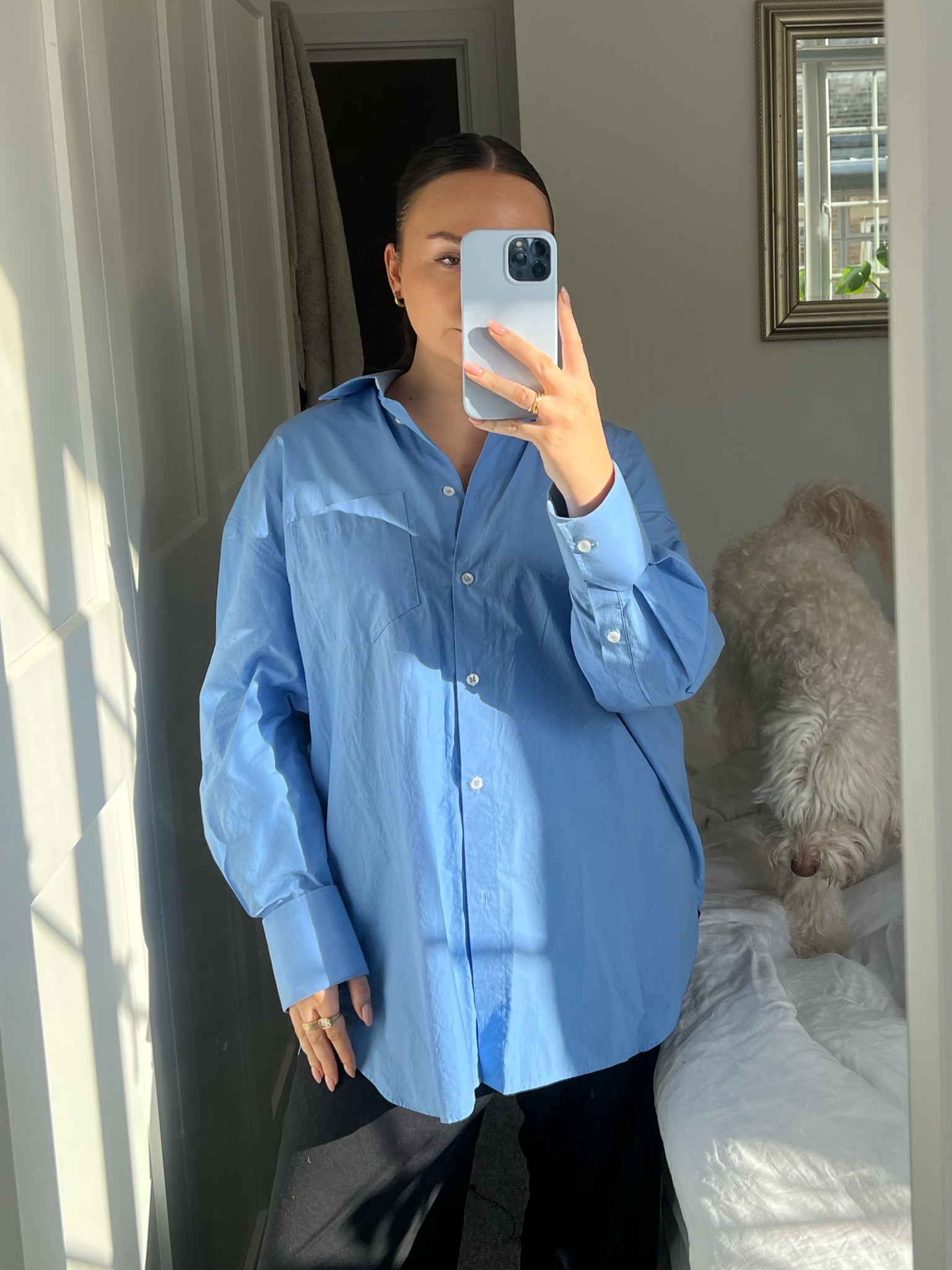 spring outfit blue oversized shirt casual comfy aesthetic summer style

#LTKunder100 #LTKeurope #LTKSeasonal