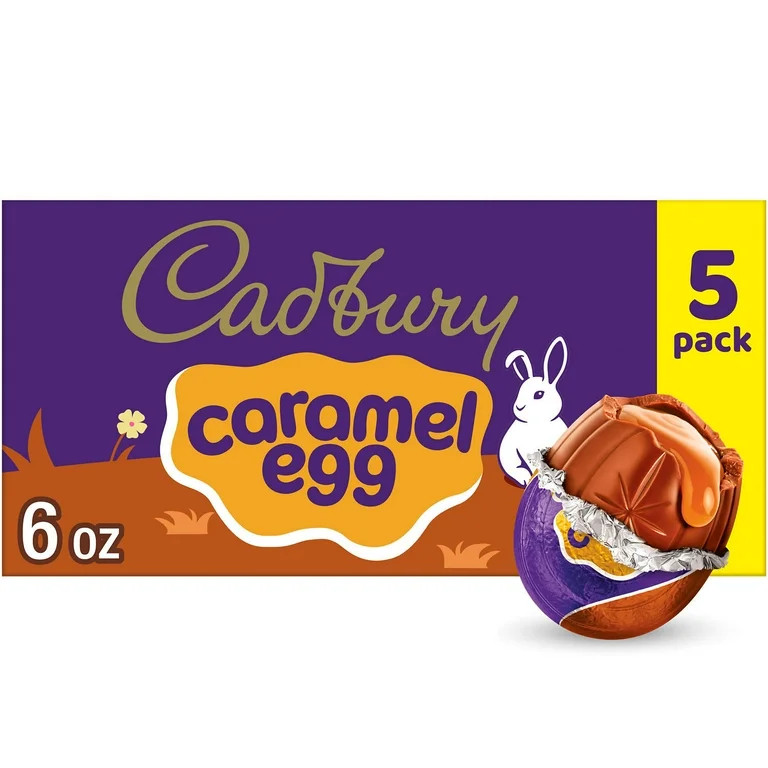 Cadbury Caramel Egg Milk Chocolate Caramel Easter Candy, Eggs 1.2 oz, 5 Count | Walmart (US)
