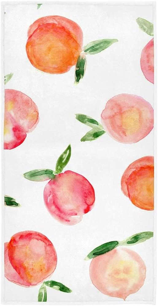 Watercolor Peach Towel Cute Fruit Hand Towel, 30 x 15 inch Thin Lightweight Soft Fingertip Towel ... | Amazon (US)