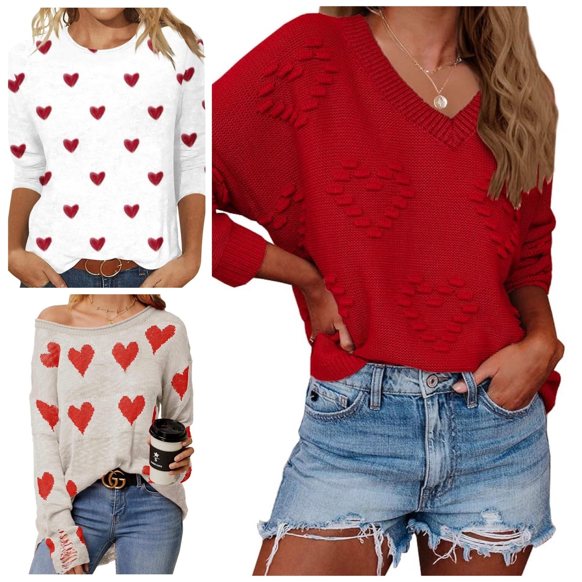 Valentine’s Day sweater options I’m loving ❤️
These heart sweaters are the perfect mix of festive + wearable. Sweet without being over the top, comfy enough for everyday, and cute enough for date night.

🤍 Neutral hearts for a soft, cozy look
❤️ Bold red with textured heart details (a 

Which one are you grabbing? 💌

#ValentinesDayOutfit #HeartSweater #ValentineVibes #CasualValentines 

#LTKValentine #LTKOver40 #LTKvlog