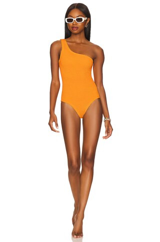Hunza G Nancy One Piece in Mango Sorbet from Revolve.com | Revolve Clothing (Global)