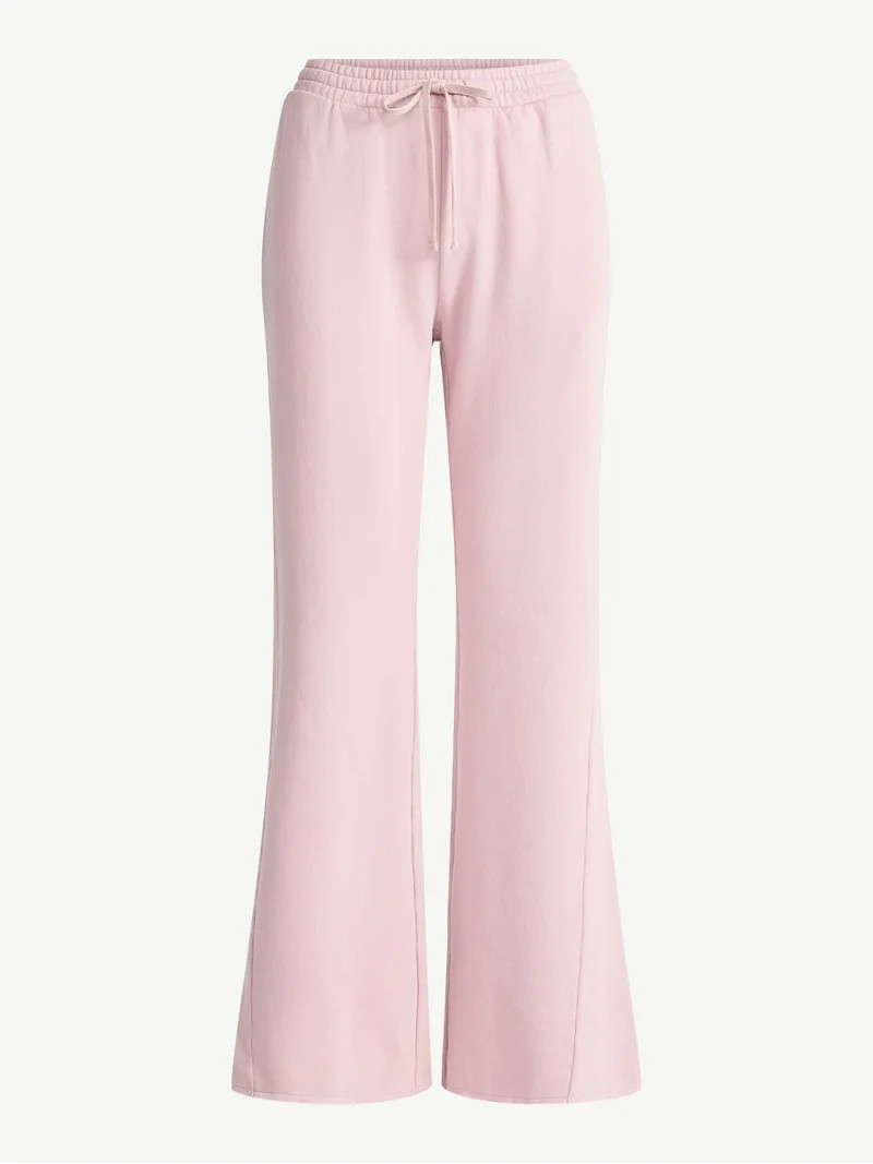 Scoop Women’s Mineral Washed Fleece Flare Leg Sweatpants, Sizes XS-XXL | Walmart (US)