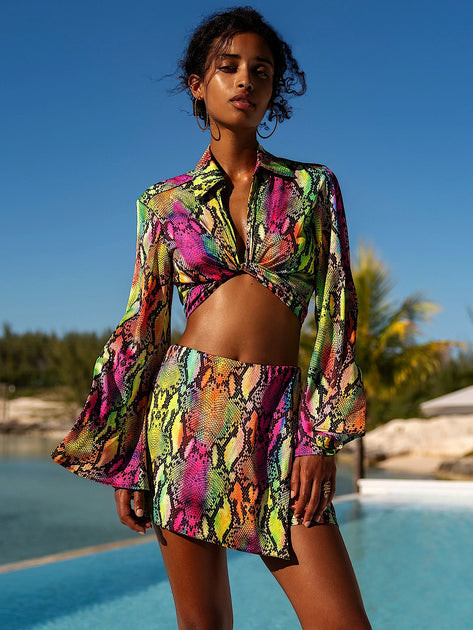 Cropped Tie Shirt-Skort | Swimwear World