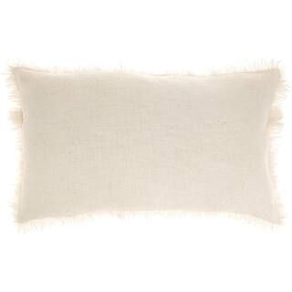Nicole Curtis Pillow Ivory 14 in. x 24 in. Solid Color Throw Pillow 085179 - The Home Depot | The Home Depot