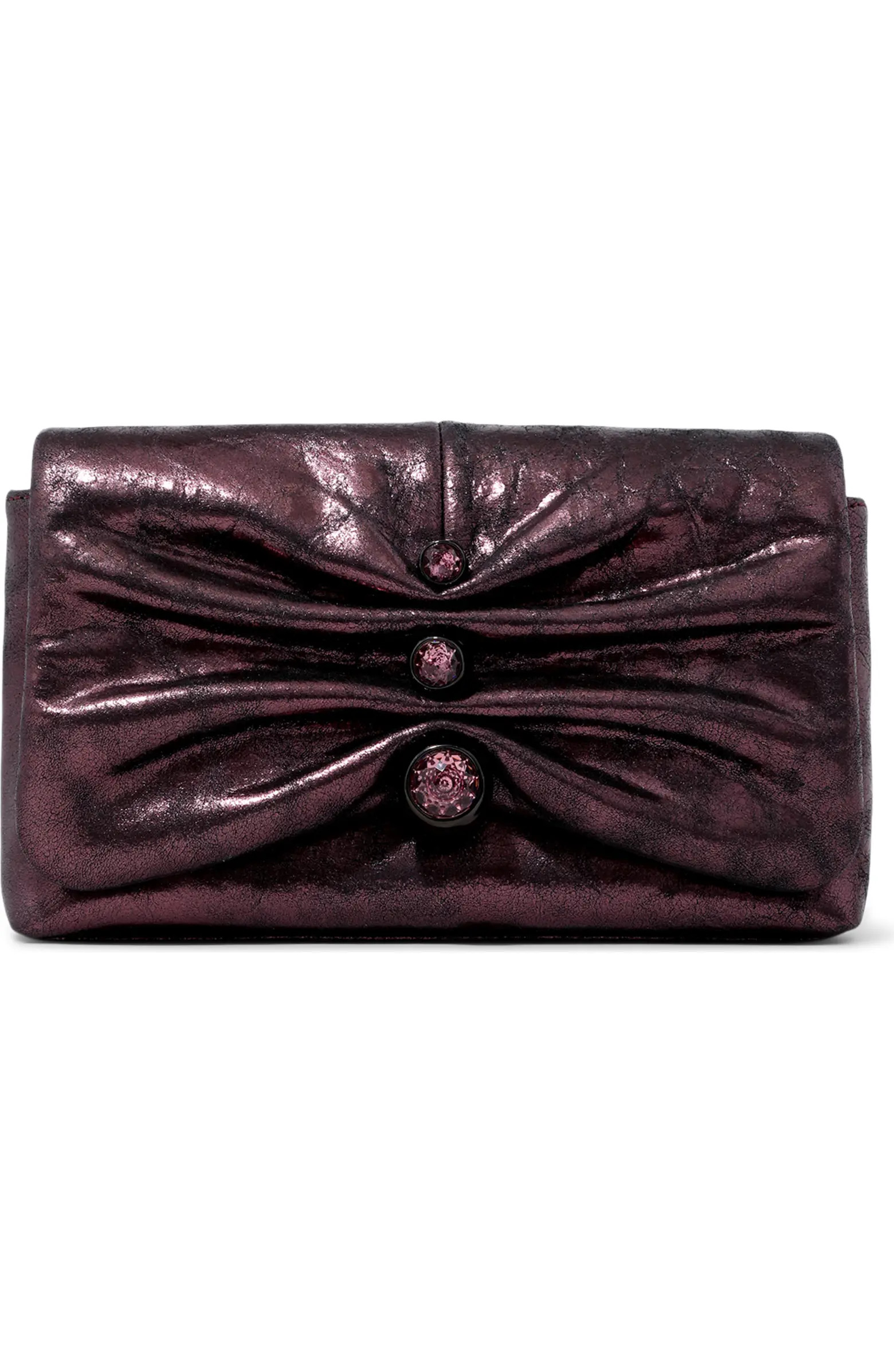 Alexis Bittar Ruched Crystal Metallic Leather Clutch | Nordstrom | Nordstrom