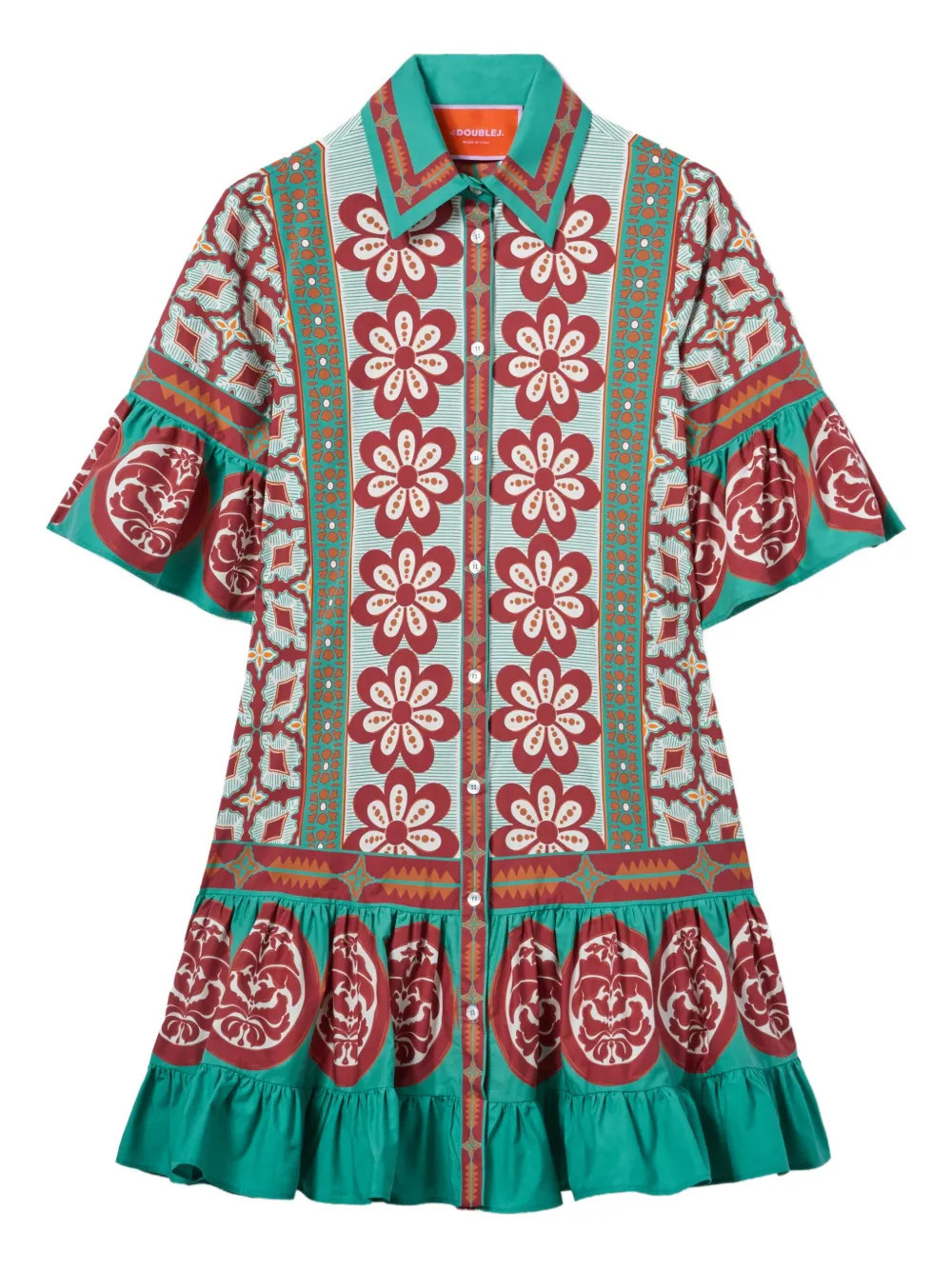 La DoubleJ Choux floral-print ruffled mini dress - Green | Farfetch Global