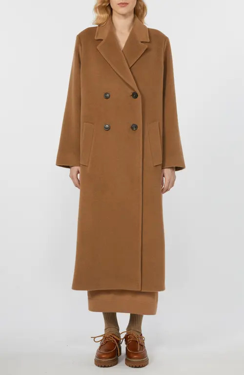 Weekend Max Mara Zufolo Double Breasted Wool & Alpaca Blend Coat in Camel at Nordstrom, Size 10 | Nordstrom