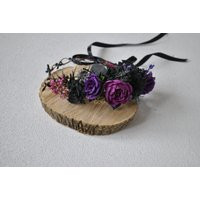 Black Purple Flower Crown, Gothic Wedding Halloween Hair Crown | Etsy (US)