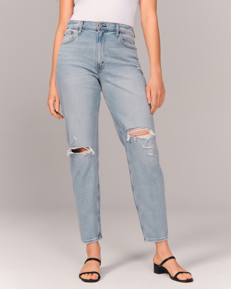 Women's High Rise Mom Jeans | Women's Bottoms | Abercrombie.com | Abercrombie & Fitch (US)