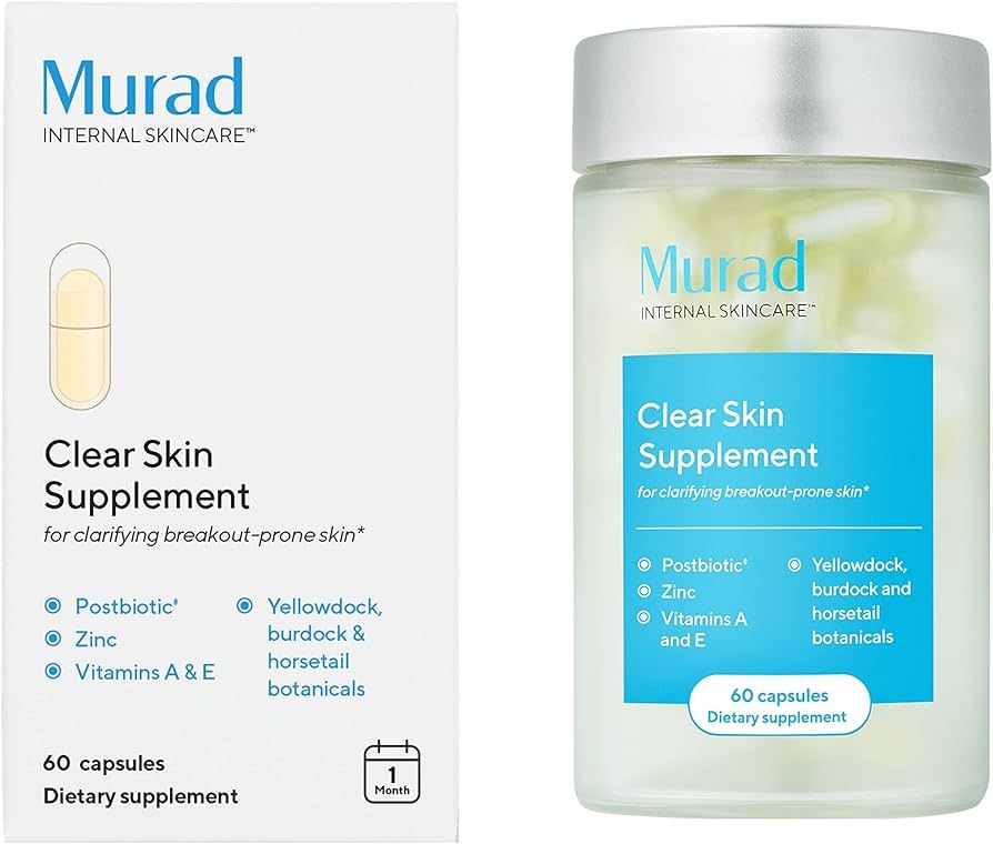 Murad Clear Skin Supplement – Biotin, Zinc and Vitamin A Beauty Supplement for Acne-Prone Skin ... | Amazon (US)