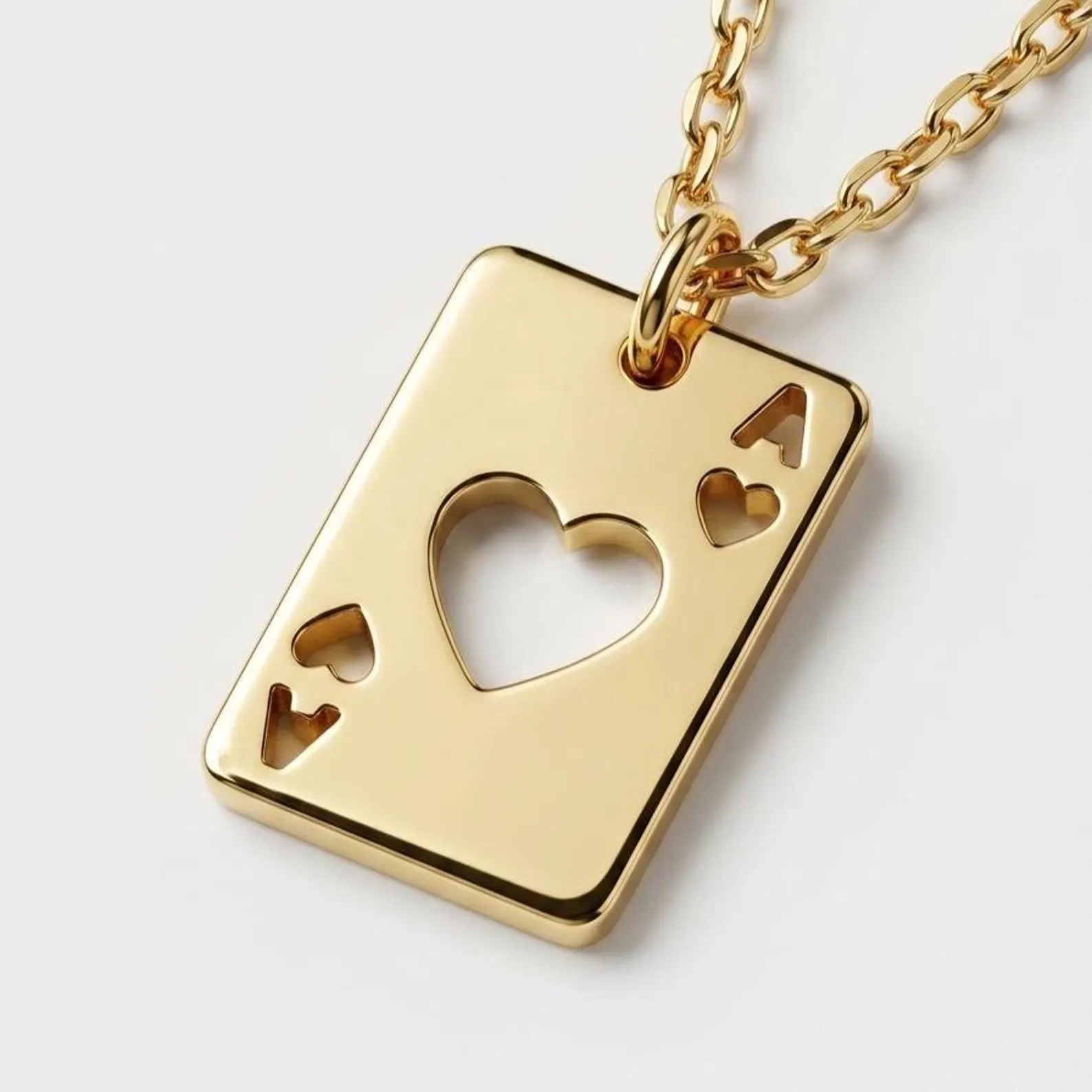 Ace of Hearts Card Necklace, Gold Plated Brass Pendant, Unique Jewelry Gift, Lucky Playing Card J... | Etsy (Global)