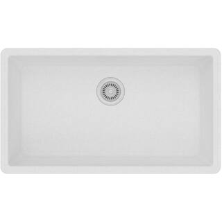 Elkay Quartz Classic White Quartz 33 in. Single Bowl Undermount Kitchen Sink ELGRU13322WH0 - The ... | The Home Depot