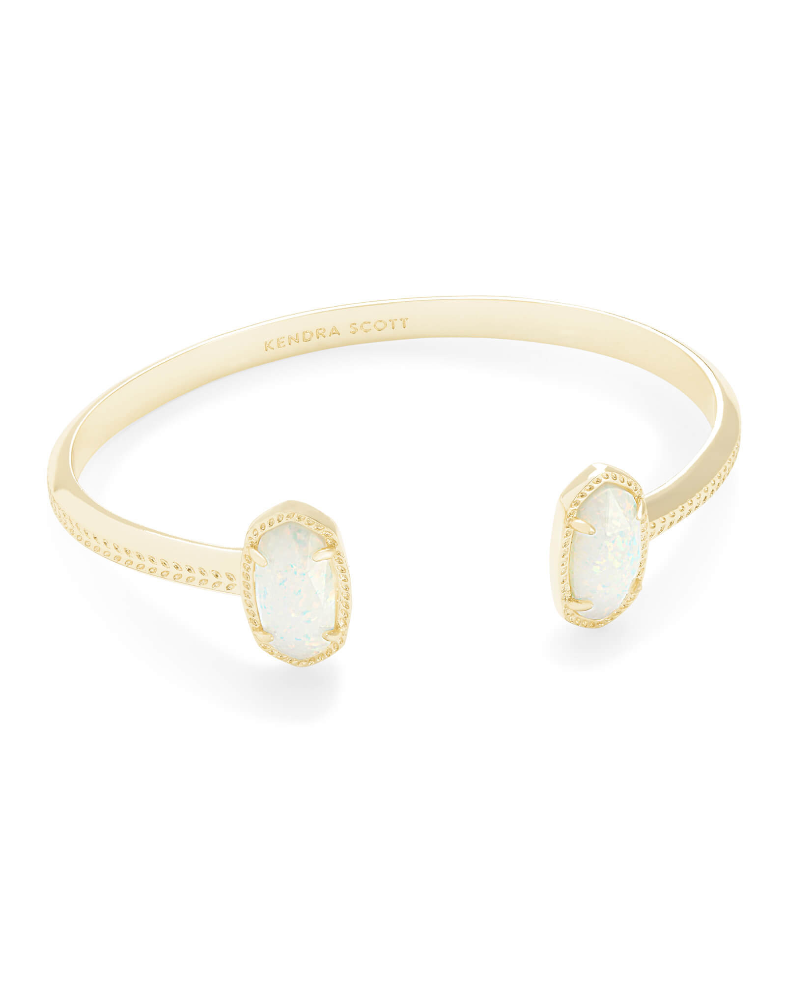 Kendra Scott Elton Gold Cuff Bracelet in White | Kyocera Opal | Kendra Scott