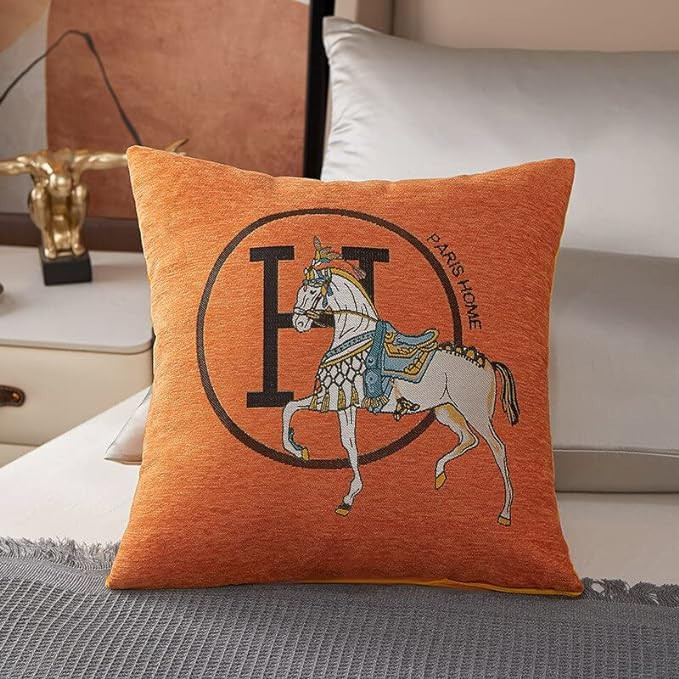 Croker Horse 18x18'' inches Throw Pillow Cushion Covers Set Pack of 2 Pcs - Luxury Horse Embroide... | Amazon (US)