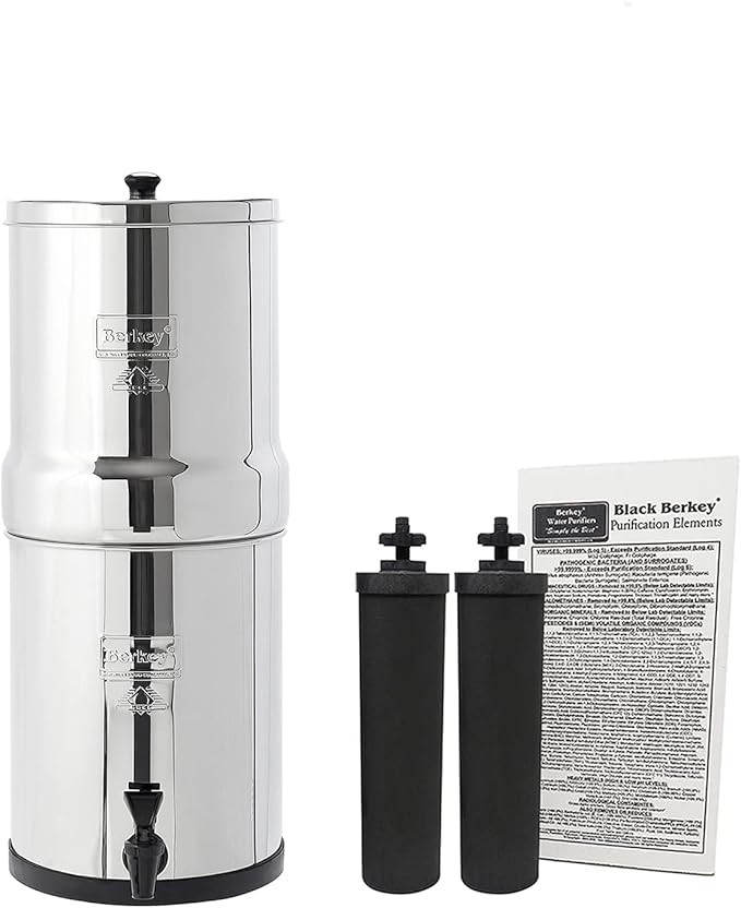 Travel Berkey Gravity-Fed Water Filter with 2 Black Berkey Purification Elements | Amazon (US)