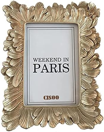 Yanoayimo Gold 5x7 Vintage Picture Frames Golden High Definition Glass Palm Leaves Elegant Retro ... | Amazon (US)