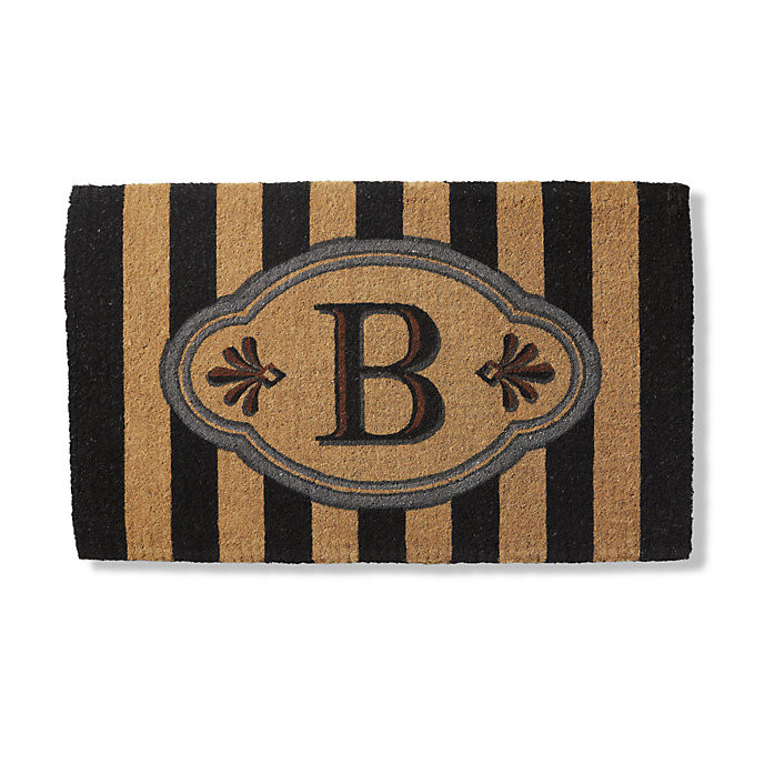 Ameile Cabana Stripe Monogrammed Coco Door Mat | Frontgate