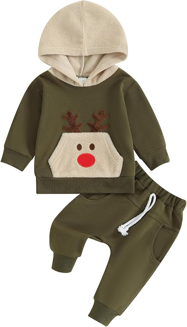 LIOMENGZI Infant Baby Boys Pants Outfits Set Long Hooded Striped Sweatshirts Pants Clothes Set Fa... | Amazon (US)