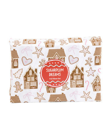 Gingerbread Village Sheet Set, Polyester | TJ Maxx