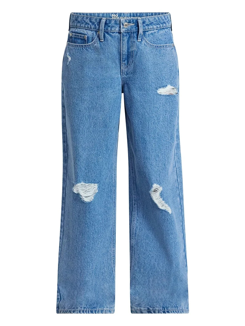 No Boundaries Low Rise Baggy Wide Leg Jeans, Women's 00-20 | Walmart (US)