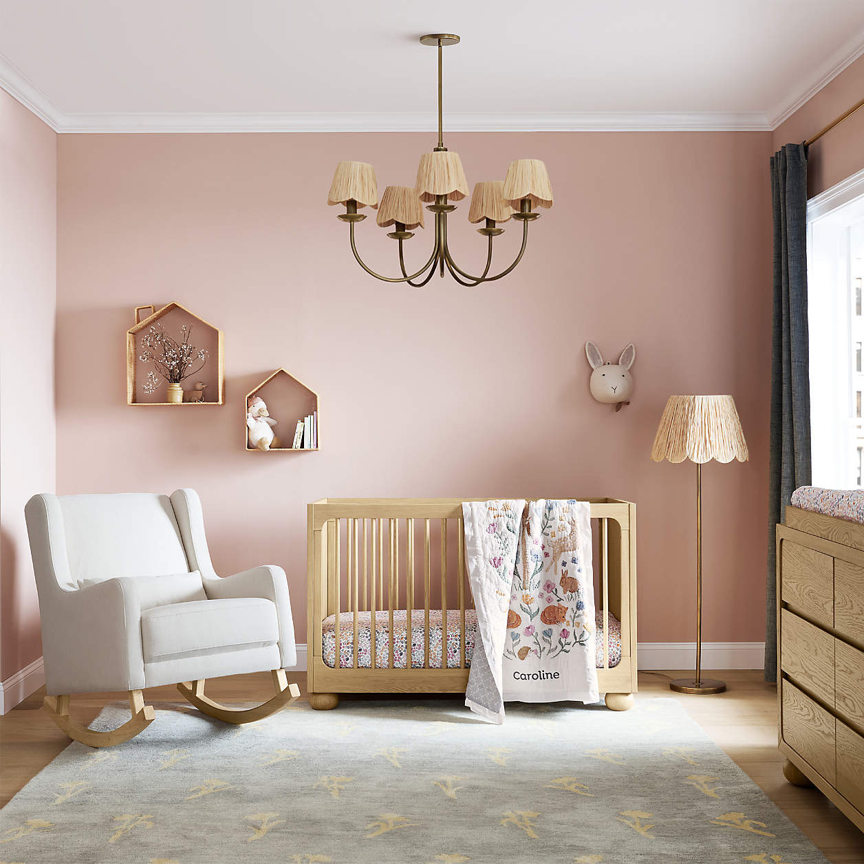 Babyletto Kai Natural Performance Nursery Rocking Chair with Wood Legs + Reviews | Crate & Kids | Crate & Barrel