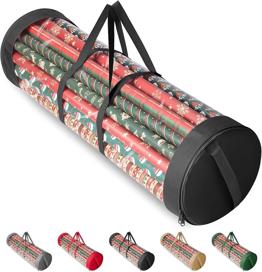 BALEINE Christmas Wrapping Paper Organizer Storage, 41" Gift Wrapping Paper Storage Containers, C... | Amazon (US)