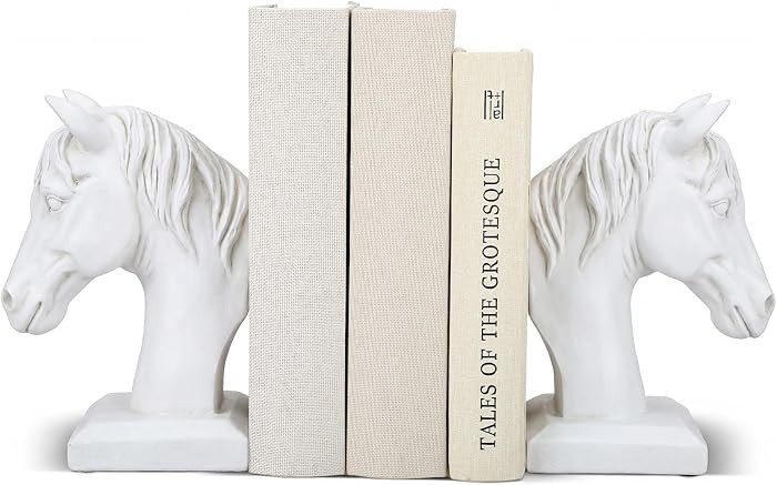 Set of 2 Horse Head Bookends Antique Heavy Duty Book Ends Resin Decorative Art Bookends for Derby... | Amazon (US)