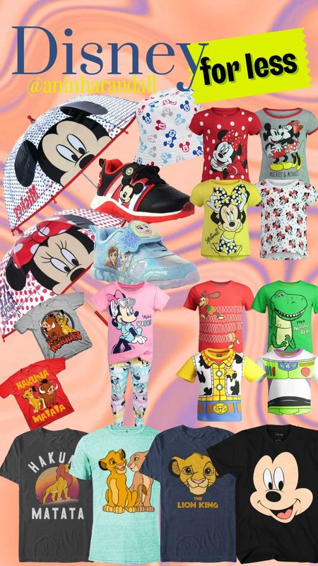Disney for less | Disneyland | Disney sneakers | Mickey sneakers | Disney Frozen sneakers | Mickey umbrella | Minnie umbrella | Lion king shirts | Simba Shirt | Hakuna Matata Shirt | Minnie outfit | Toy Story shirts 

#LTKSeasonal #LTKsalealert #LTKFind