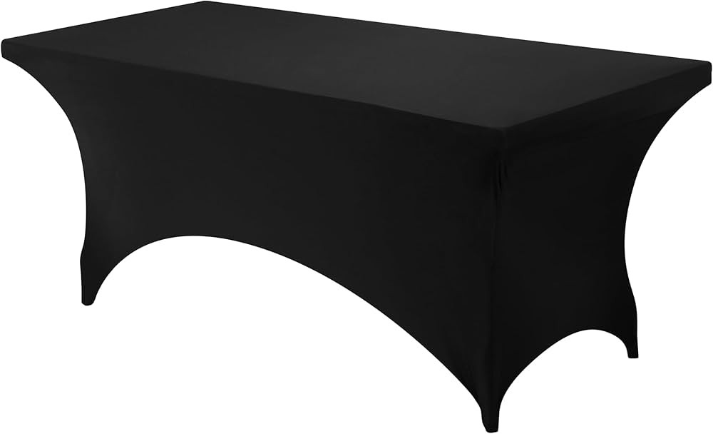 Utopia Kitchen Spandex Tablecloth 1 Pack [6FT, Black] 200 GSM Tight, Fitted, Washable and Wrinkle... | Amazon (US)