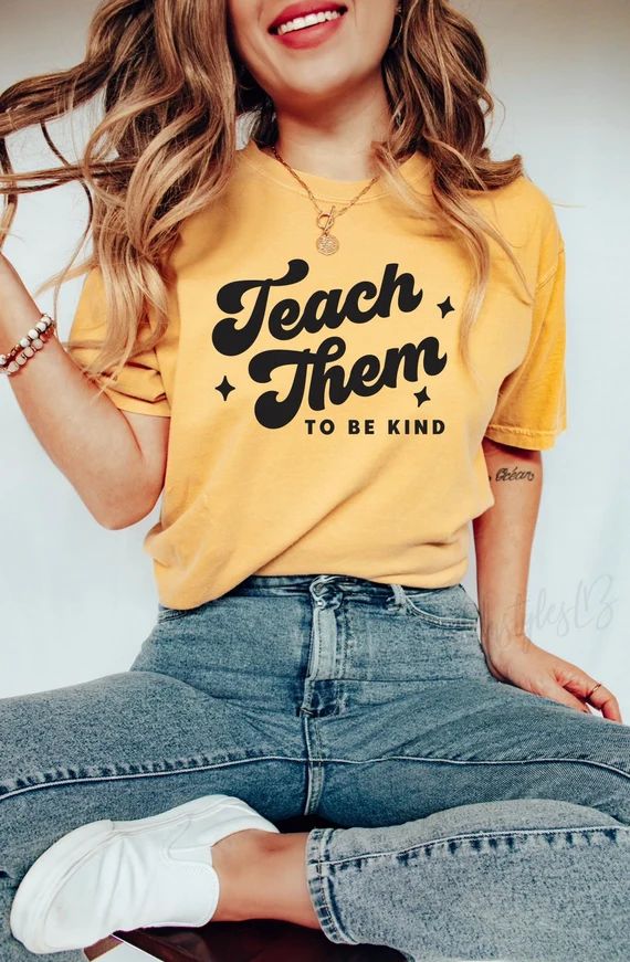 Teach Them to Be Kind UNISEX Shirt Teacher Shirt Gift for - Etsy | Etsy (US)