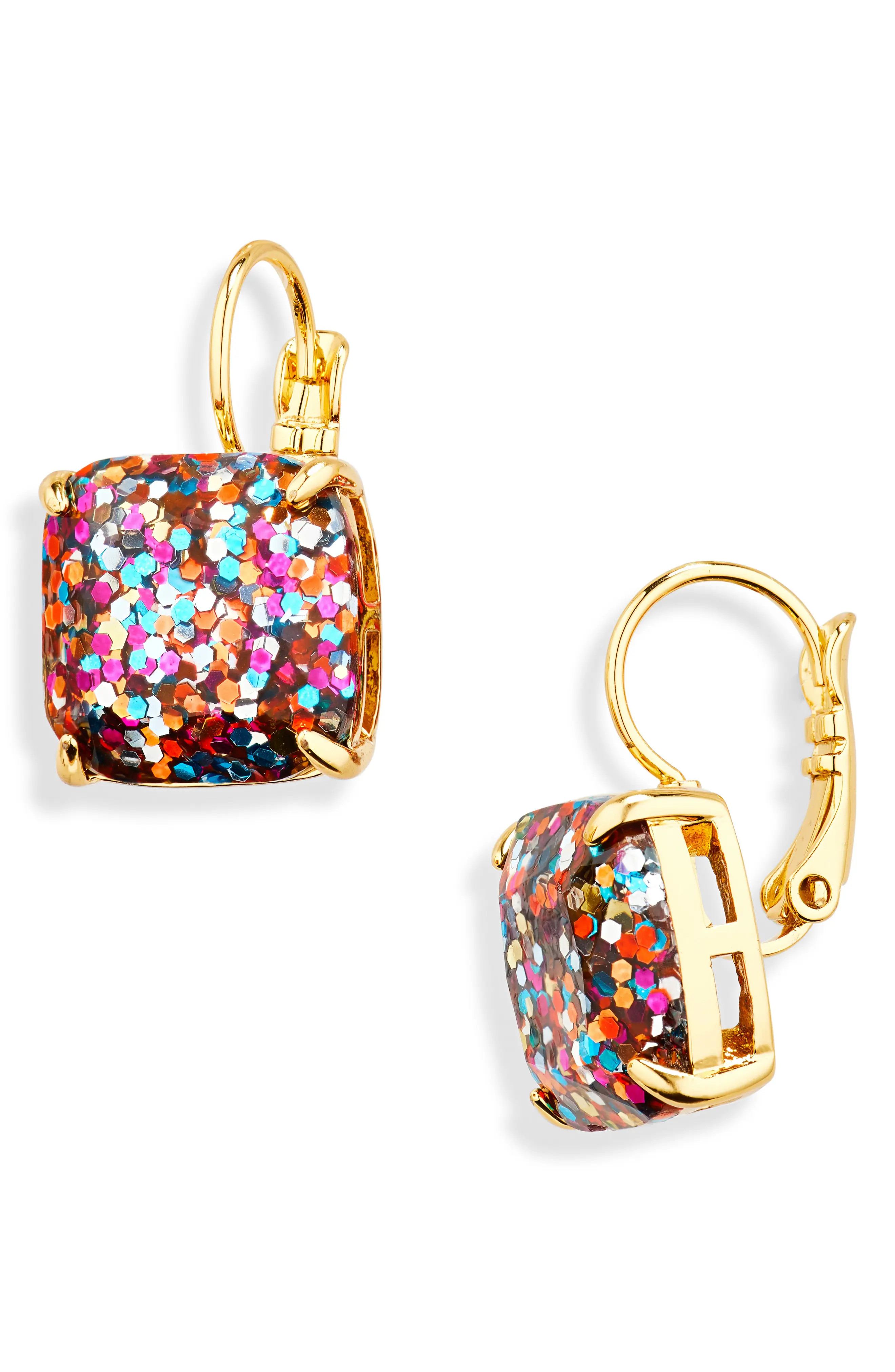 Kate Spade New York glitter small square lever-back earrings in Multi Glitter at Nordstrom Rack | Nordstrom Rack