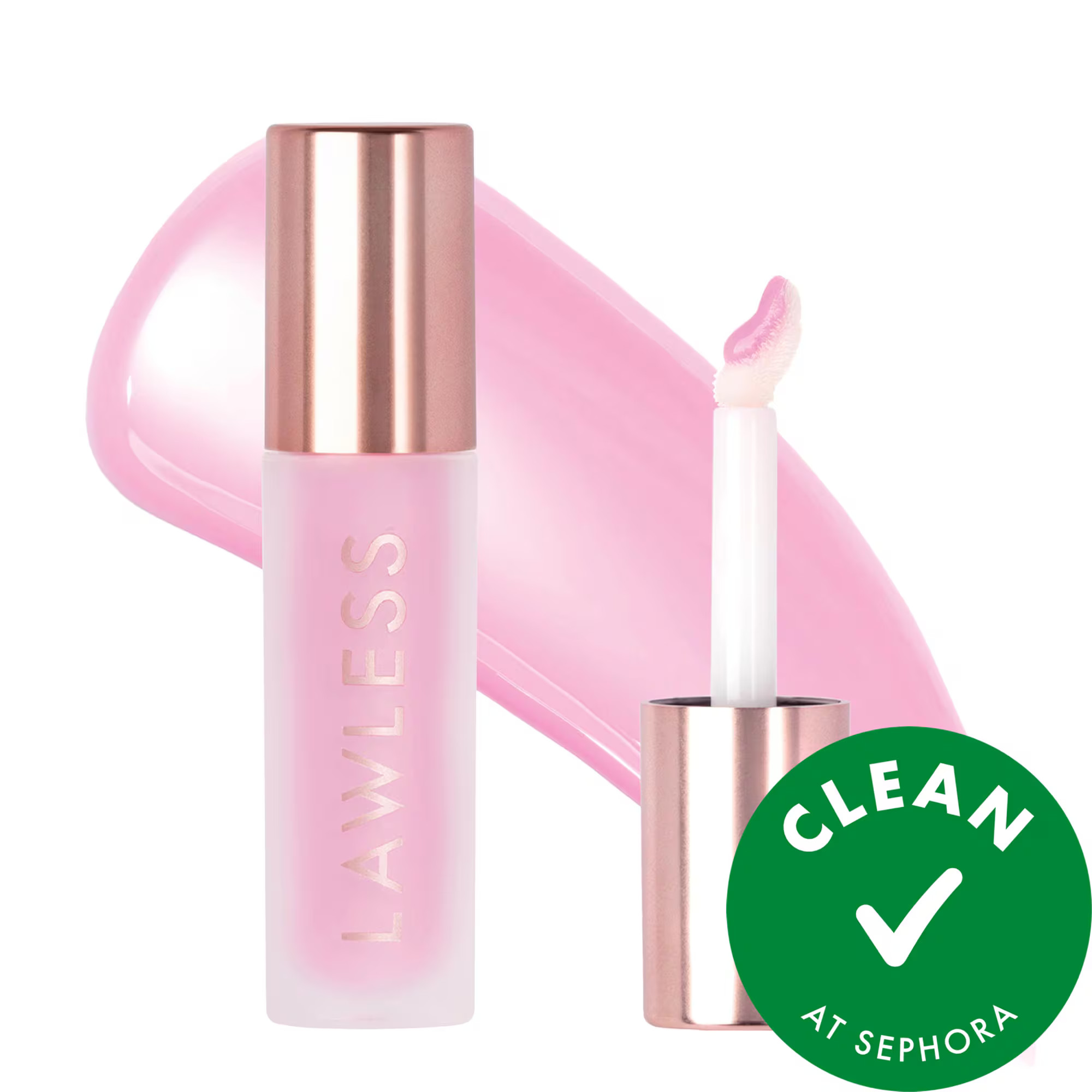 LAWLESS Forget The Filler Lip Plumper Line Smoothing Gloss Strawberry Milkshake .11 oz/3.3 mL | Sephora (US)