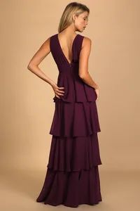 Amazing Evening Dark Purple Tiered Maxi Dress | Lulus (US)