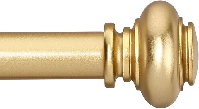 SIMEWIN Gold Curtain Rods for Windows 48 to 84 Inches Adjustable Decorative 1 Inch Diameter Singl... | Amazon (US)