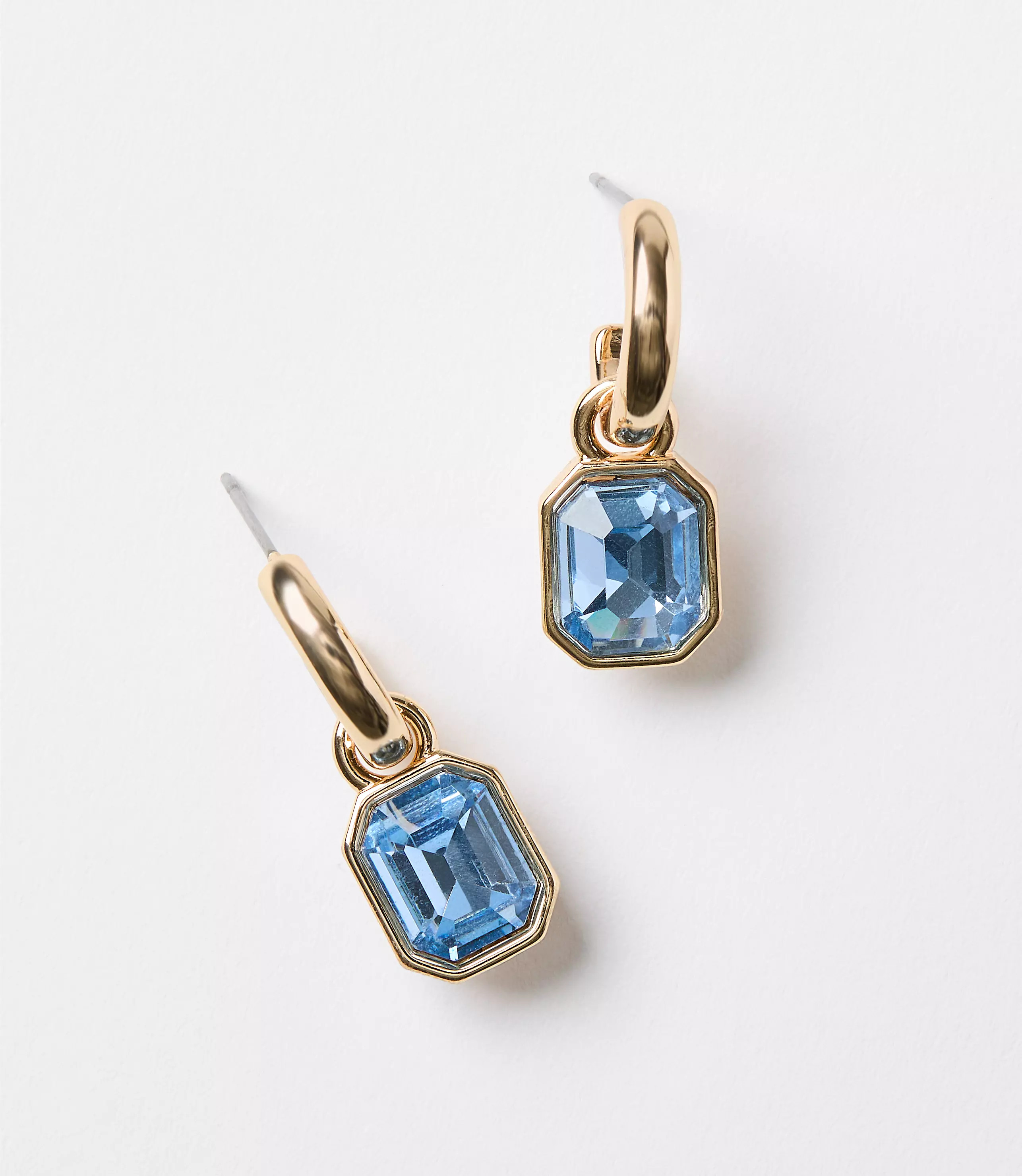 Sparkle Drop Hoop Earrings | LOFT