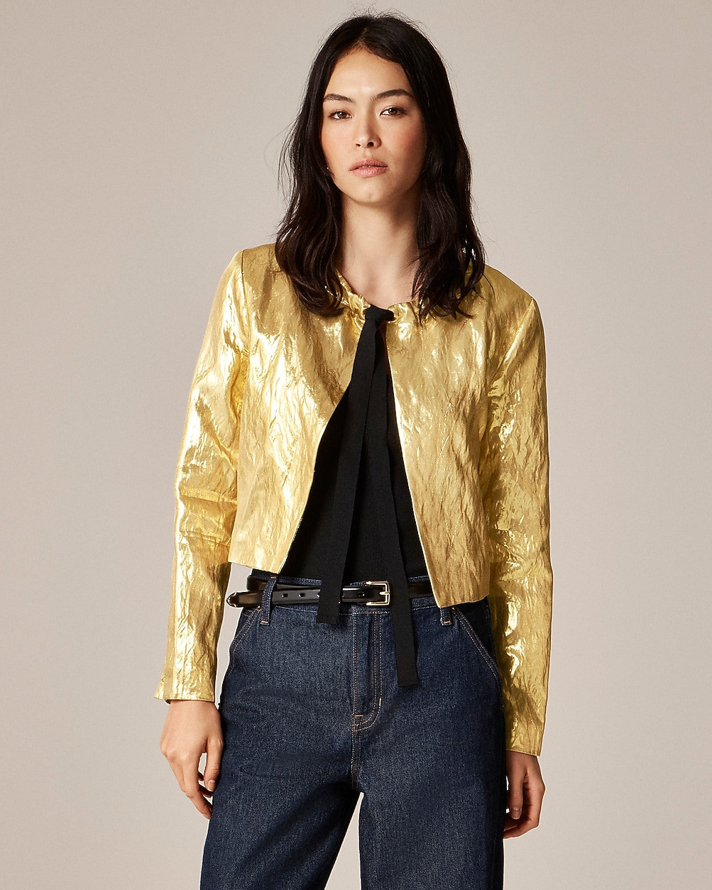 Collection lady jacket in crinkled lamÃ© | J. Crew US