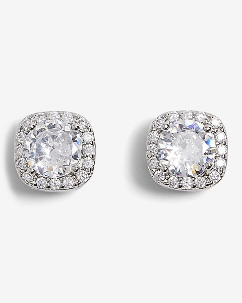 Rhinestone Lined Stud Earrings | Express