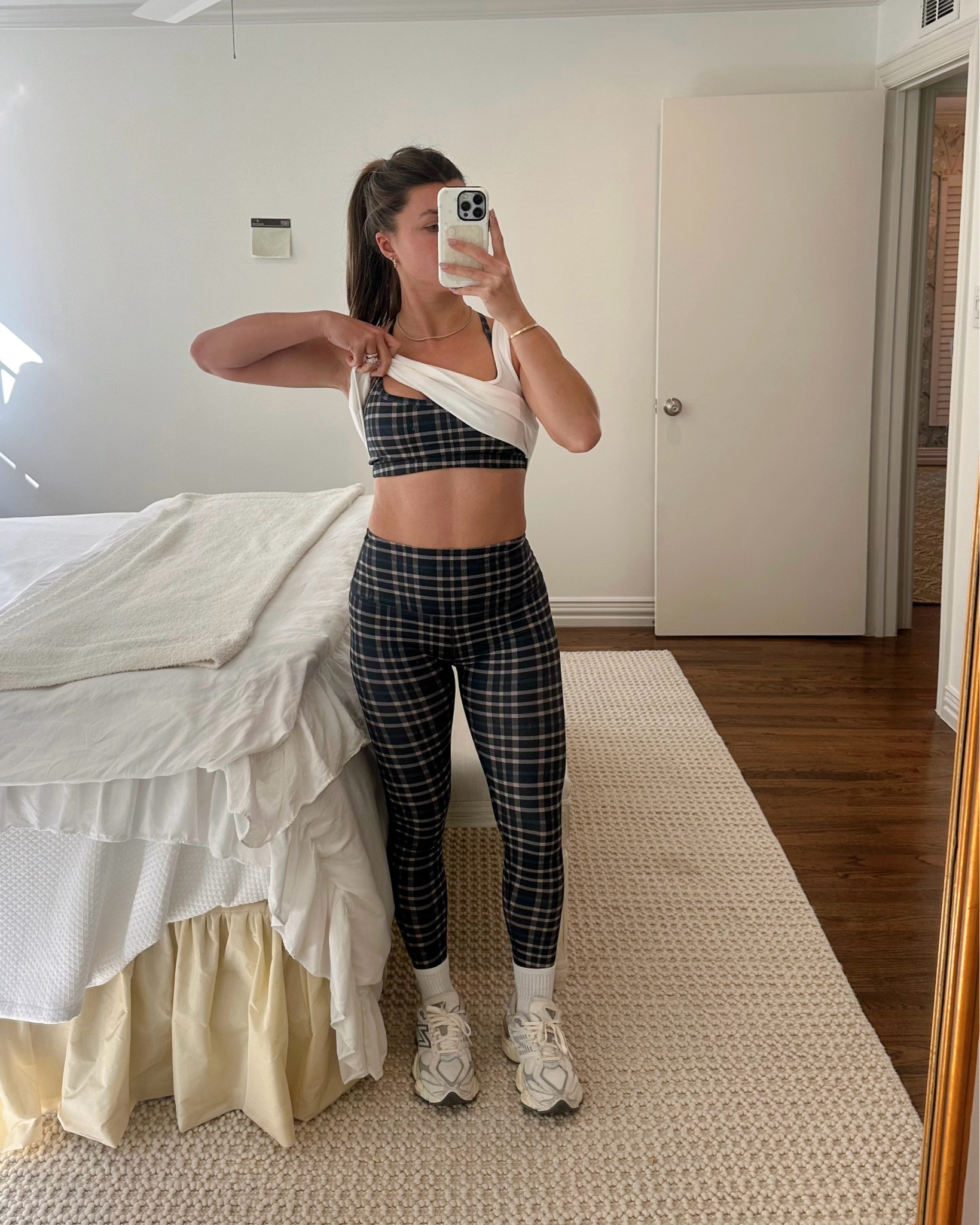 new workout set! obsessed with this plaid pattern!

size small in both 
shoes tts