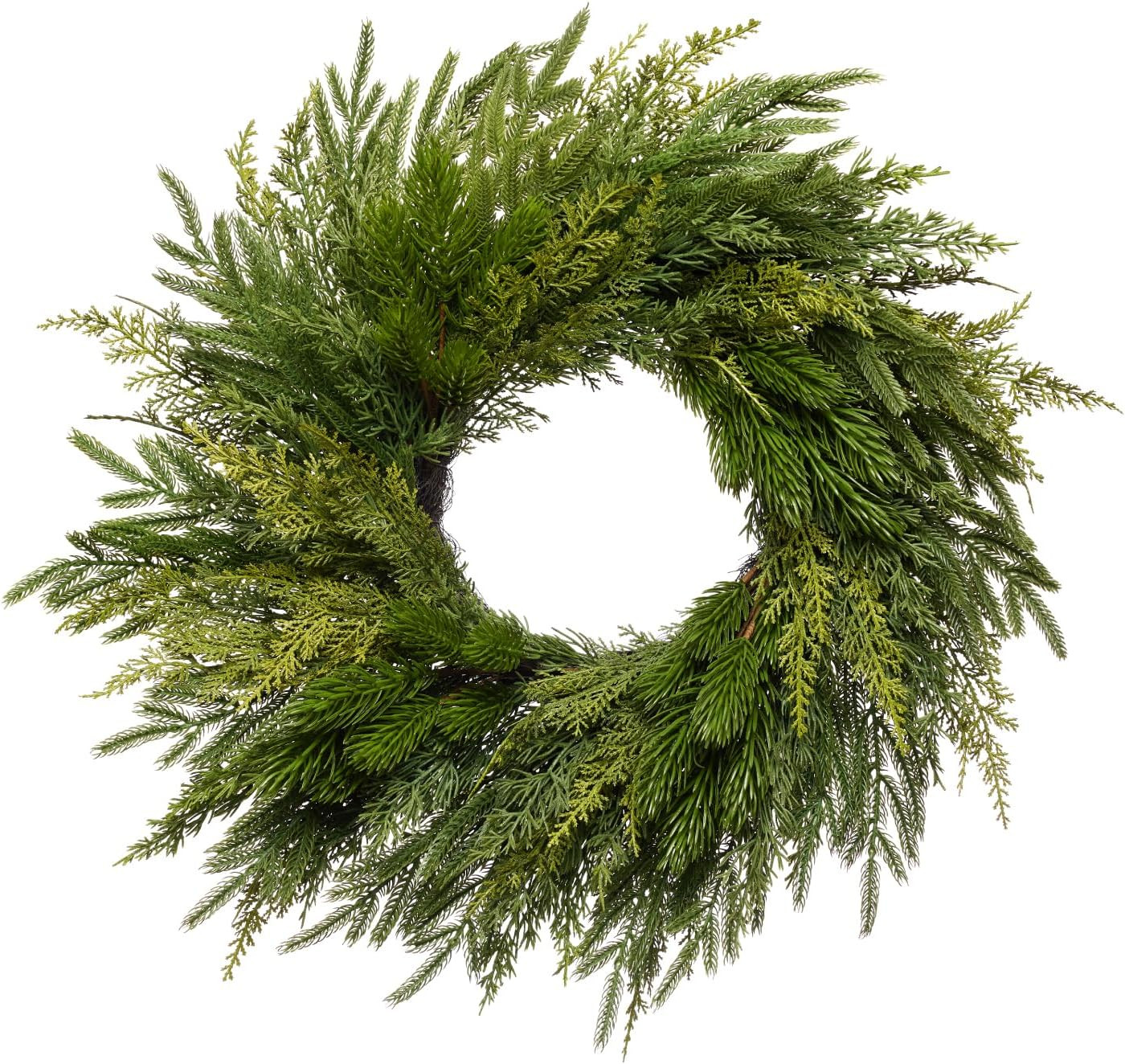 Somikis 24 Inch Christmas Wreaths for Front Door, Real Touch Norfolk Pine & Cedar Wreath for Wint... | Amazon (US)