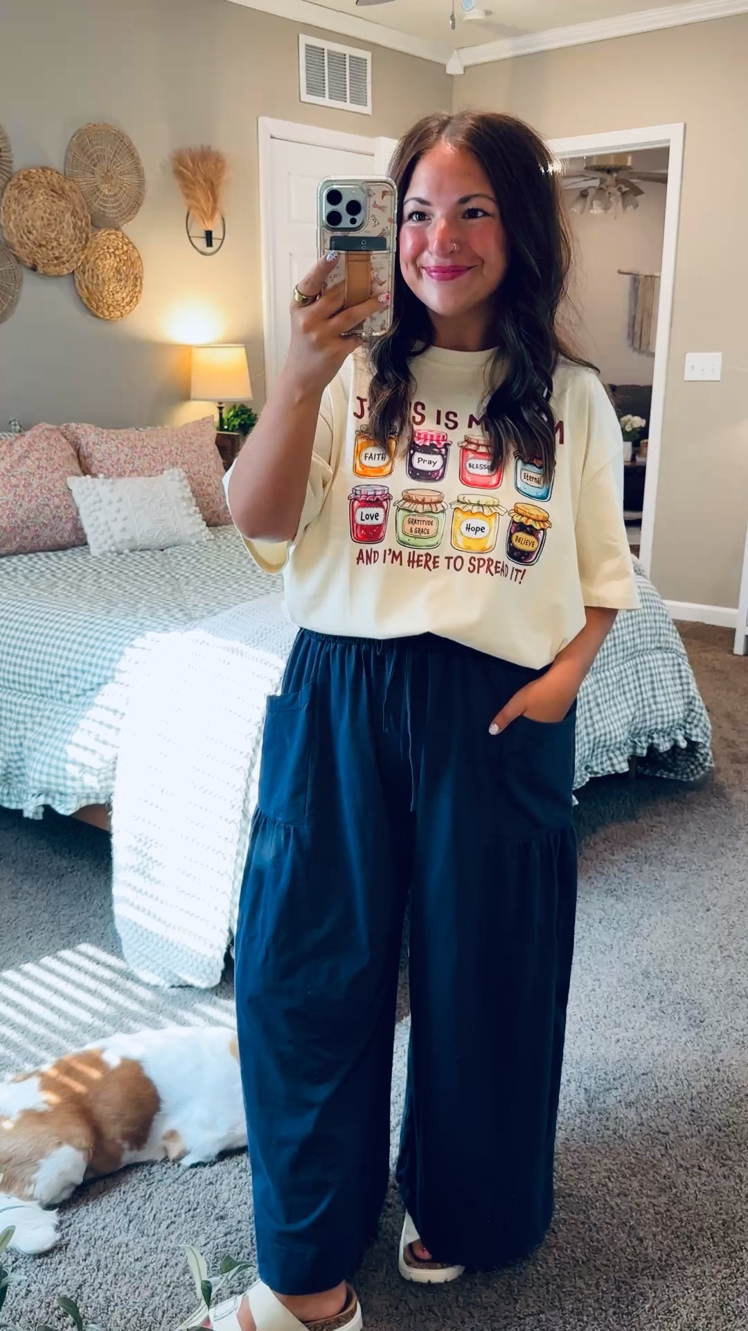 Jesus is my jam!!

sandals: sold out, but linking similar options below!
pants (part of a set): fit oversized // wearing a large
tee: fits oversized // wearing a large 

 #LTKootd #LTKMidsize #LTKWorkwear