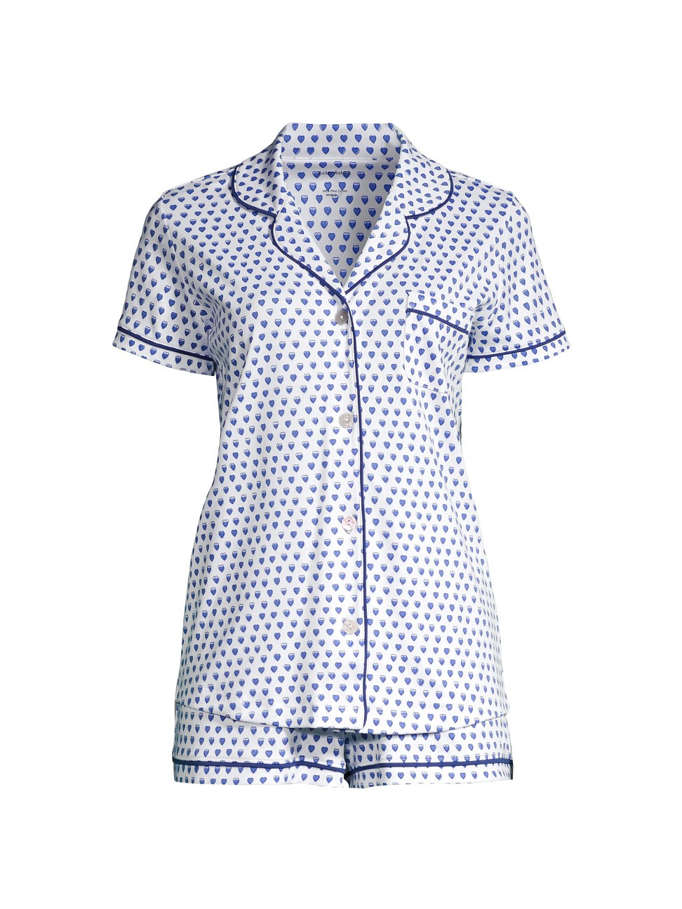 Women's 2-Piece Hearts Polo Pajama Set - Blue - Size Large - Blue - Size Large | Saks Fifth Avenue