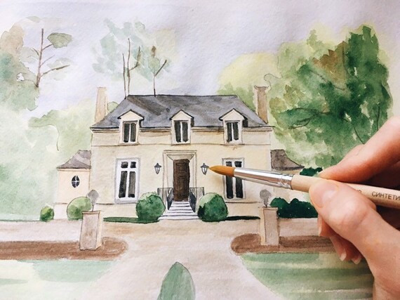 Custom Home Portrait Watercolor House Painting / Housewarming | Etsy | Etsy (US)