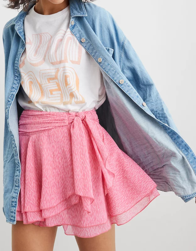 Aerie Chiffon Wrap Skirt | Aerie