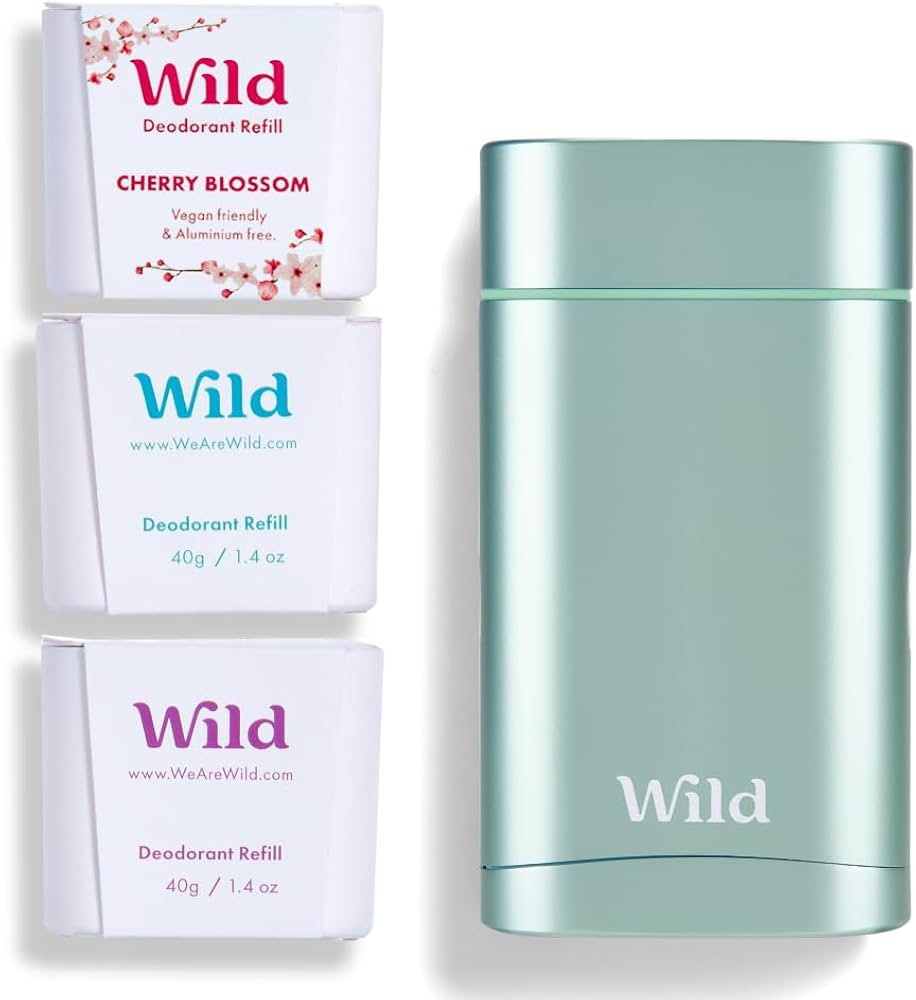 Wild - Aqua Case with Refill Variety Pack - Natural Refillable Deodorant - Aluminum Free - Includ... | Amazon (US)