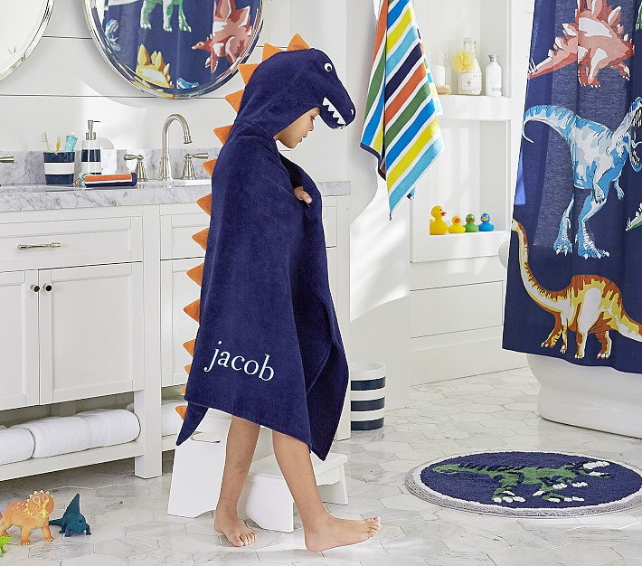 T-Rex Kid Hooded Towel | Pottery Barn Kids